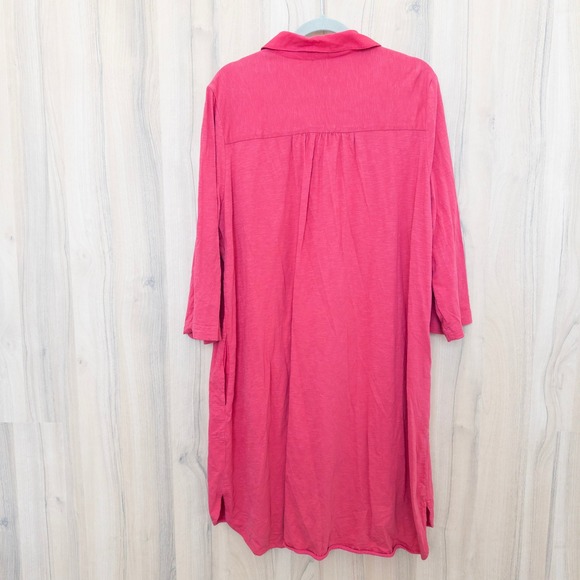 Sundance Women Shirt Dress Size XL Pink Button Front Cotton Boho Casual Chic - Picture 5 of 6